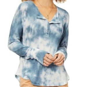 NWT Billabong Anyday Henley Tie Dye Cloud - L